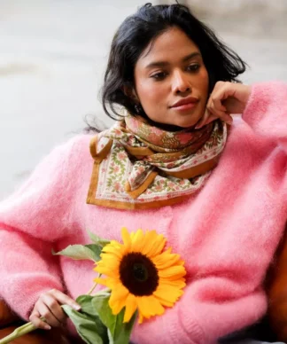 Foulard grand format Ellis Goyave