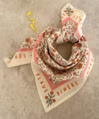 Foulard petit format Rosa Sorbet d’Été
